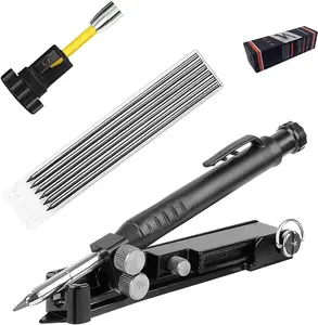 Multi-function Scribing Tool - Upgraded Construction Pencil for DIY Woodworking, Aluminum Alloy Scribe Tool with Deep Hole Pencil, Scriber Line Maker Measuring Tool