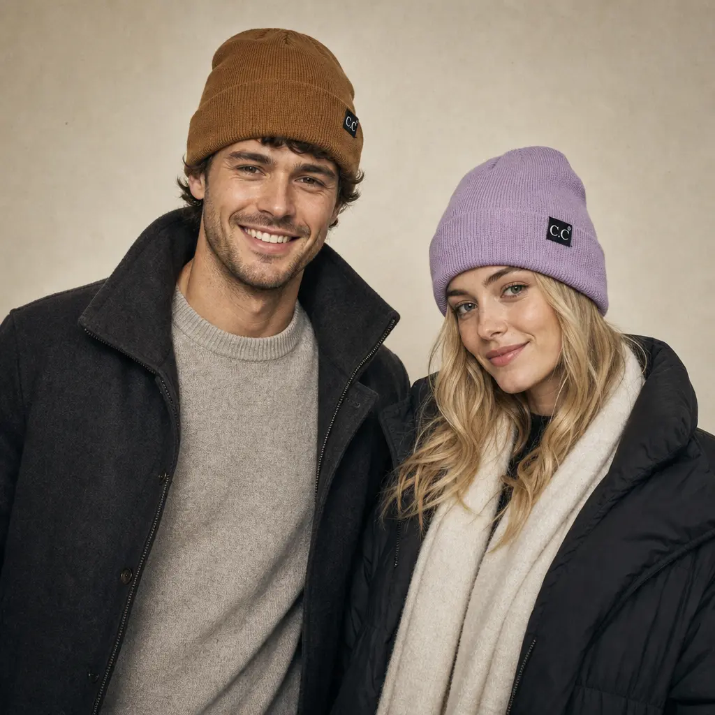 C.C Unisex Beanie Hat with a Wide Rollover Cuff for Unisex casual knit unisex beanie unisex beanie beanies