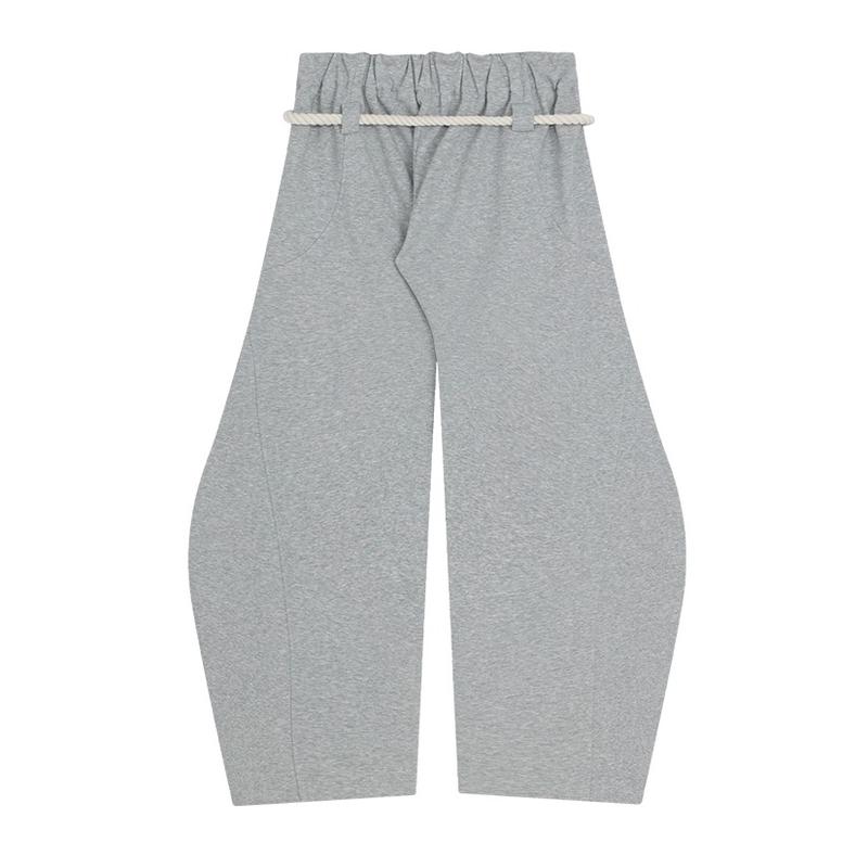 Aelfric Eden Baggy Wide Leg Pants for Women Casual Elastic Waist Lantern Trouser Sweatpants Womenswear Everyday Comfortable Nautical Rope Drawstring Unisex Fit 155-185cm