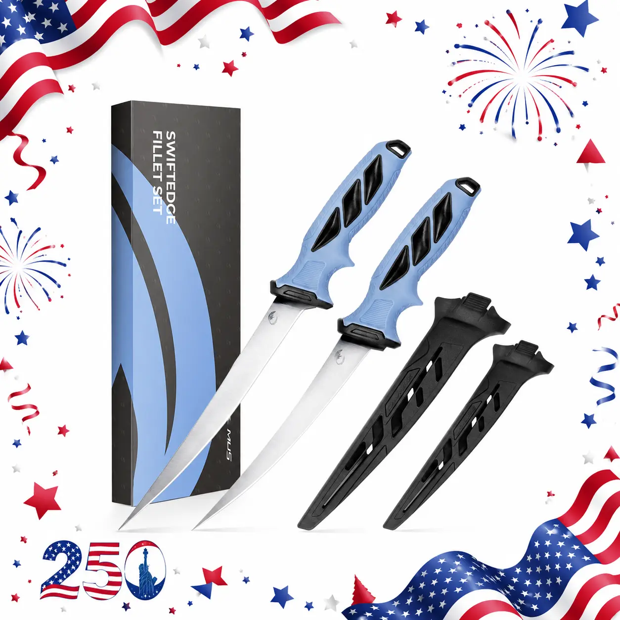Folding Fillet Knife - G4116 German Stainless Steel Fishing Knife with Non-Slip Handle | Ultra-Sharp Flexible Blade, Lockback Safety Pocket Knife for Fish Cleaning, Bait & Camping