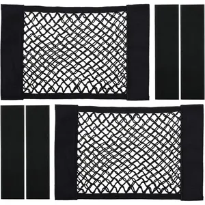 Universal Mesh Cargo Net Wall Sticker Organizer Pouch Bag Storage Mesh Net for  Trunk, Pack of 2 with Tape Stickers
