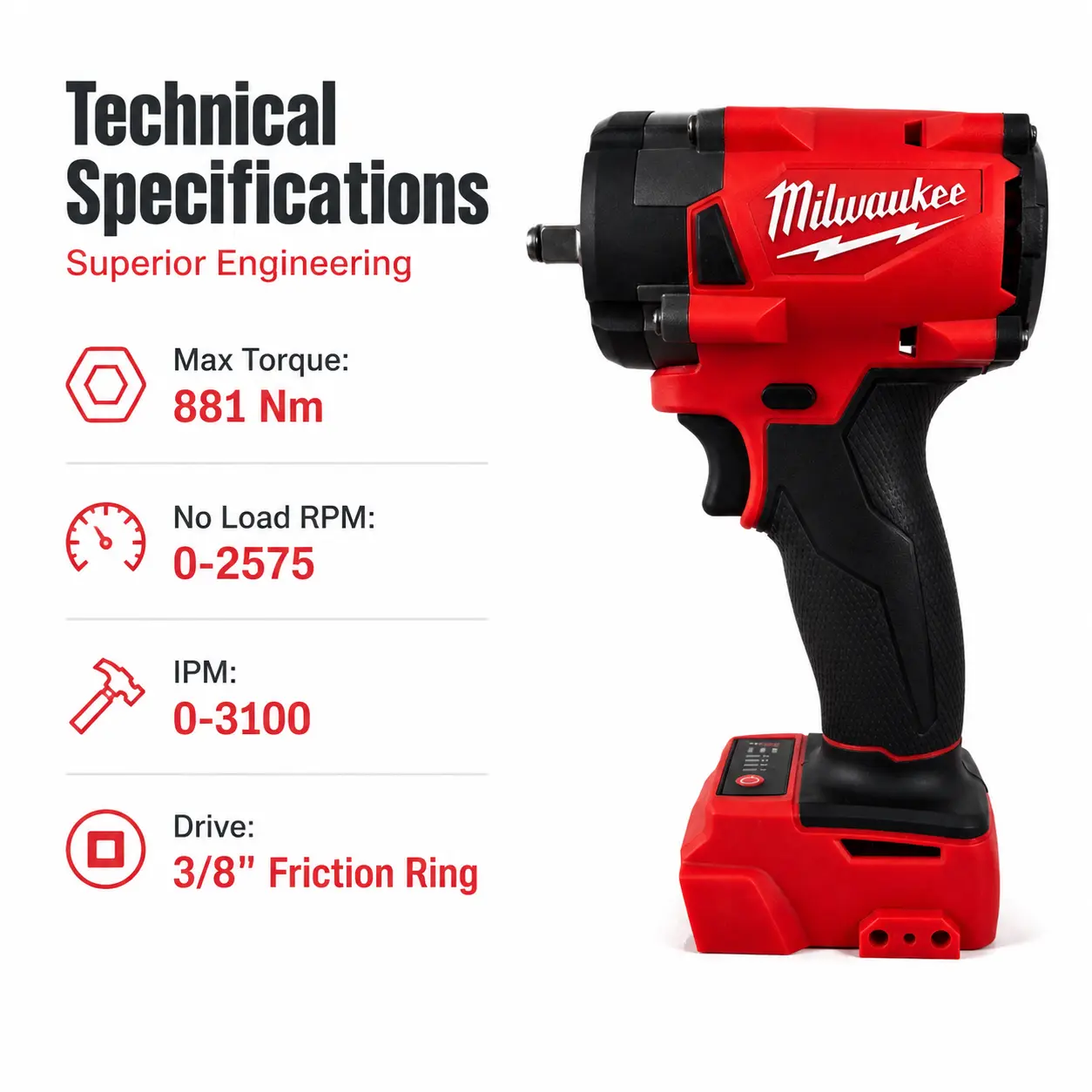 Milwaukee M18 3/8"   Kit  300NM torque. 6.0Ah battery + charger included. Brushless motor. REDLITHIUM battery. Built for automotive, construction,car truck repair power tool  & mechanical workshops. #Milwaukee #ImpactWrench #ToolTime impact wrench,home