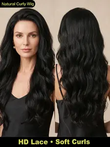 Highlight Black Color Body Wave Wig 200% Density Middle Part Wear Go T Part Lace Pre Plucked Human Hair Wigs With Smart Clips