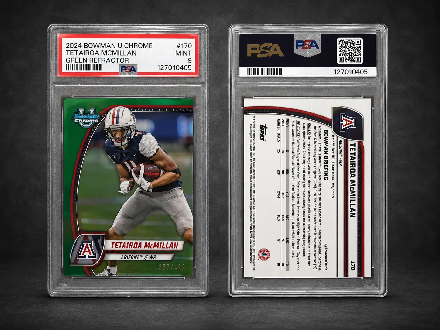 2024 Bowman U Chrome Tet McMillan Green Refractor /99