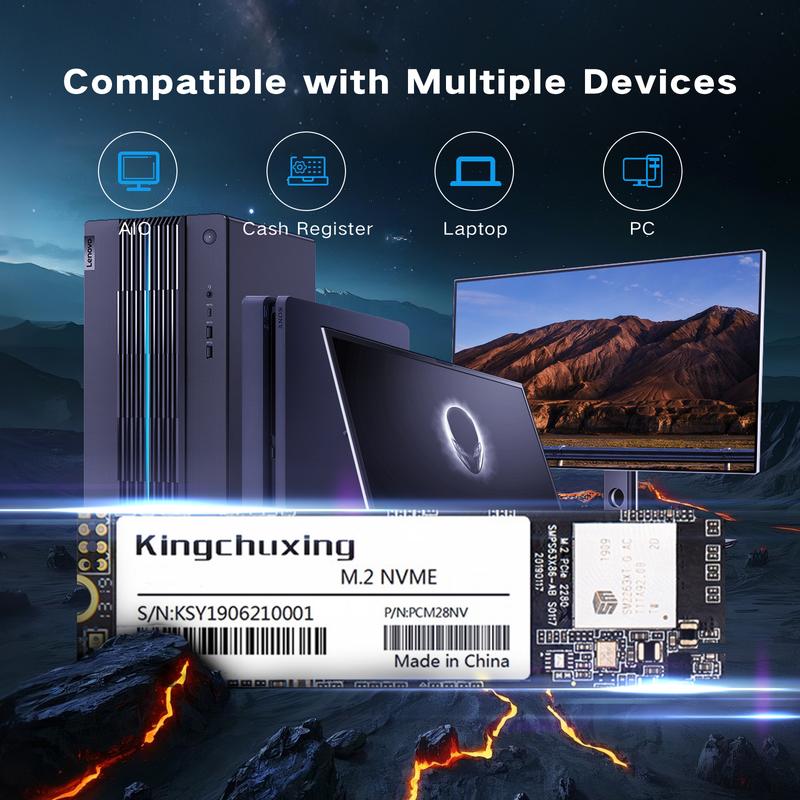 Kingchuxing SSD Nvme M2 Pcie Gen3x4 PCIe3.0 2280 2TB 1TB 512GB Laptop PC Desktops