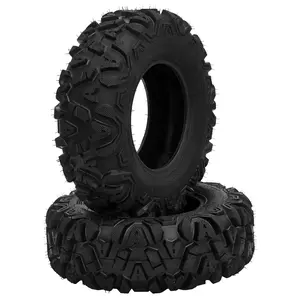 Set of 2 ATV/UTV All-Terrain Tubeless Tires – AT25X10-12-6PR & AT26X9-12-6PR, Deep Tread, Puncture & Abrasion Resistant, For Off-Road, Mud, Trail, Agricultural Utility Vehicles