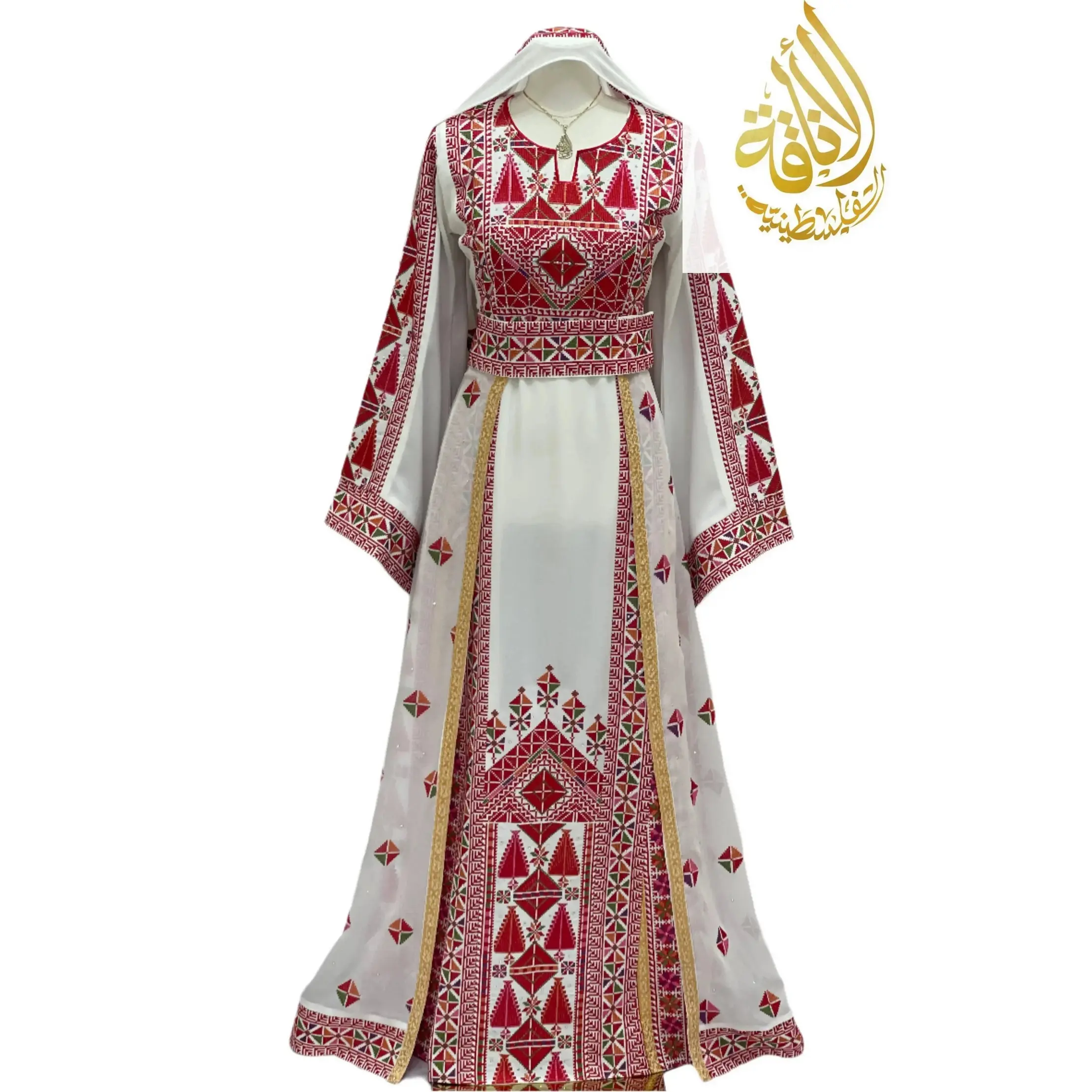 Falahi thoub with overskirt Embroidered Dress and khirka