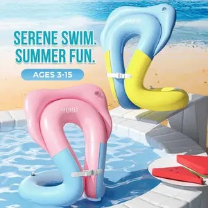 Kids Inflatable Swim Vest Float Pool Tube with Secure Front Buckle Swim Trainer Water Toys for Ages 3-15