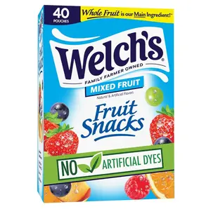 Welch's Fruit Snacks, Mixed Fruit, Bulk Pack, Individual Single Serve Bags, 0.8 oz (Pack of 40)