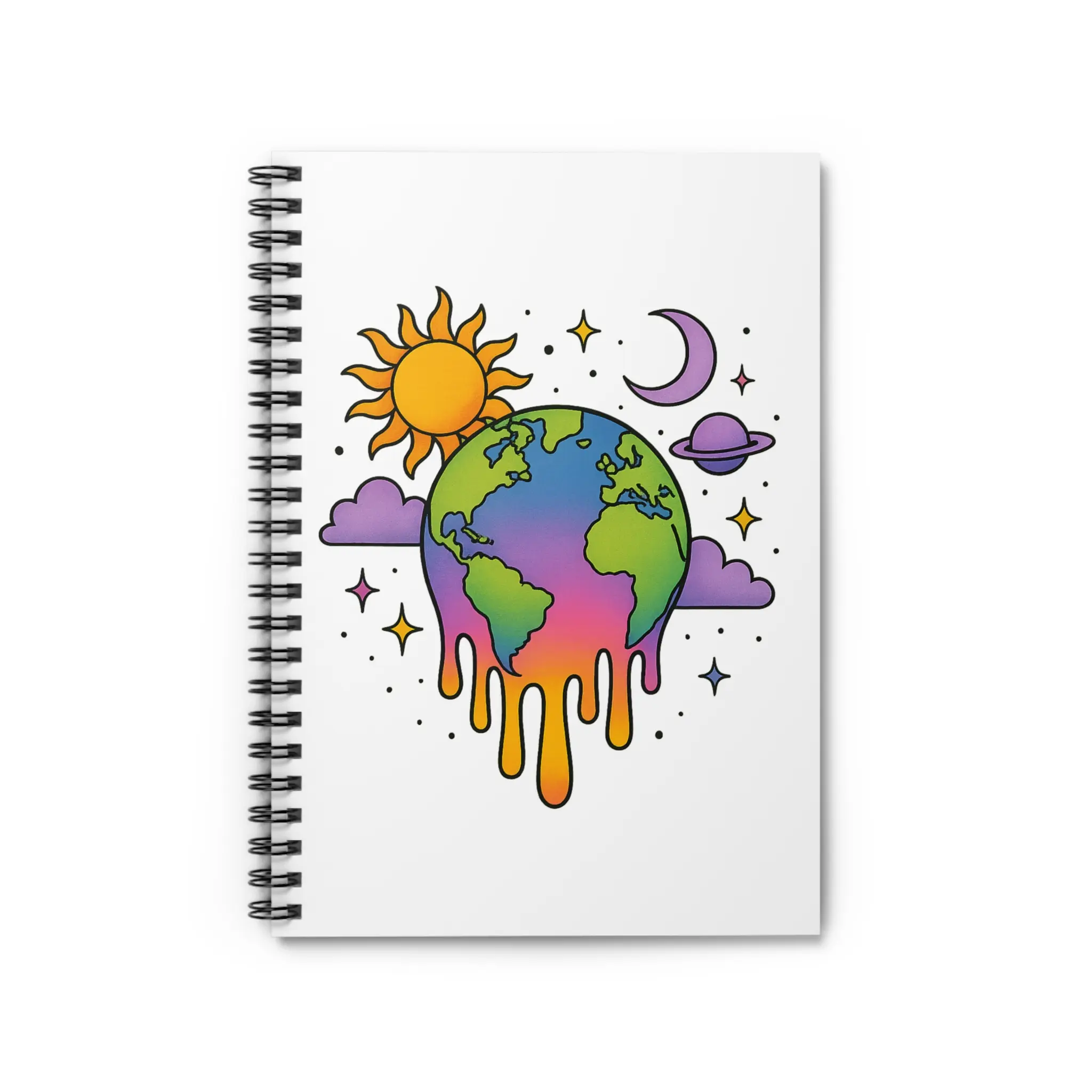 Vibrant Earth Spiral Notebook - Ruled Lines, Colorful Journal, Eco-Friendly Notebook, Gift for Students, Daily Planner, Art Supplies