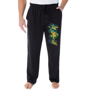 Teenage Mutant Ninja Turtle Men's Classic Cartoon 4 Character Panel TMNT Loungewear Sleep Pajama Pants