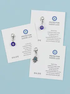 3pcs Cute Evil Eye, Interesting Devil Eye Pendant, With Pocket Hug Card-EVIL EYE, Symbol Of Protection And Luck, Convey Blessings, A Great Gift For Family, Friends, Lovers, Companions, Valentine's Day Gift, Thanksgiving Gift, Happy Gift
