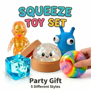 5-Piece Set Blind Box Malt Sugar Stress Relief Fidget Toys, Sensory Bundle, Creative Slow-Return Squishy,  anxiety relief gift, holiday party gift，5 Different Styles