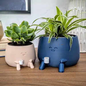 Cute Coffee Planter, Cozy Fall Indoor Mug Plant Pot Decor, Unique Latte Lovers Christmas Gift for Her, Succulent Drainage Tray, Flower Cafe