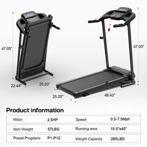 Compact Folding Treadmill with Transport Wheels-Quiet & High-Powered-Black/Pink Foldable Treadmill with LCD Display