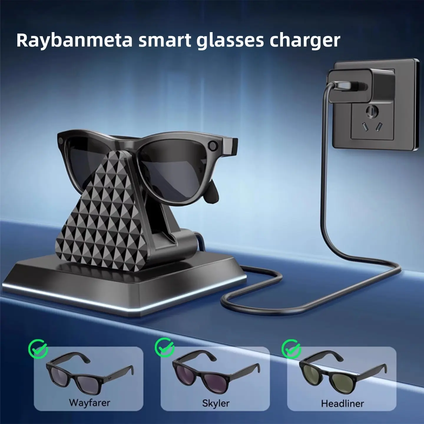 for Ray-ban meta Ray-BAN Smart Glasses Charger, AI Human Smart base charger, usb charging cable, glasses charger head Wearable Tech Accessories Electronic Gadgets