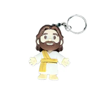 Jesus Keychain Faith on the Go with Yellow Belt and White Robe Portable Accessory for Everyday Use