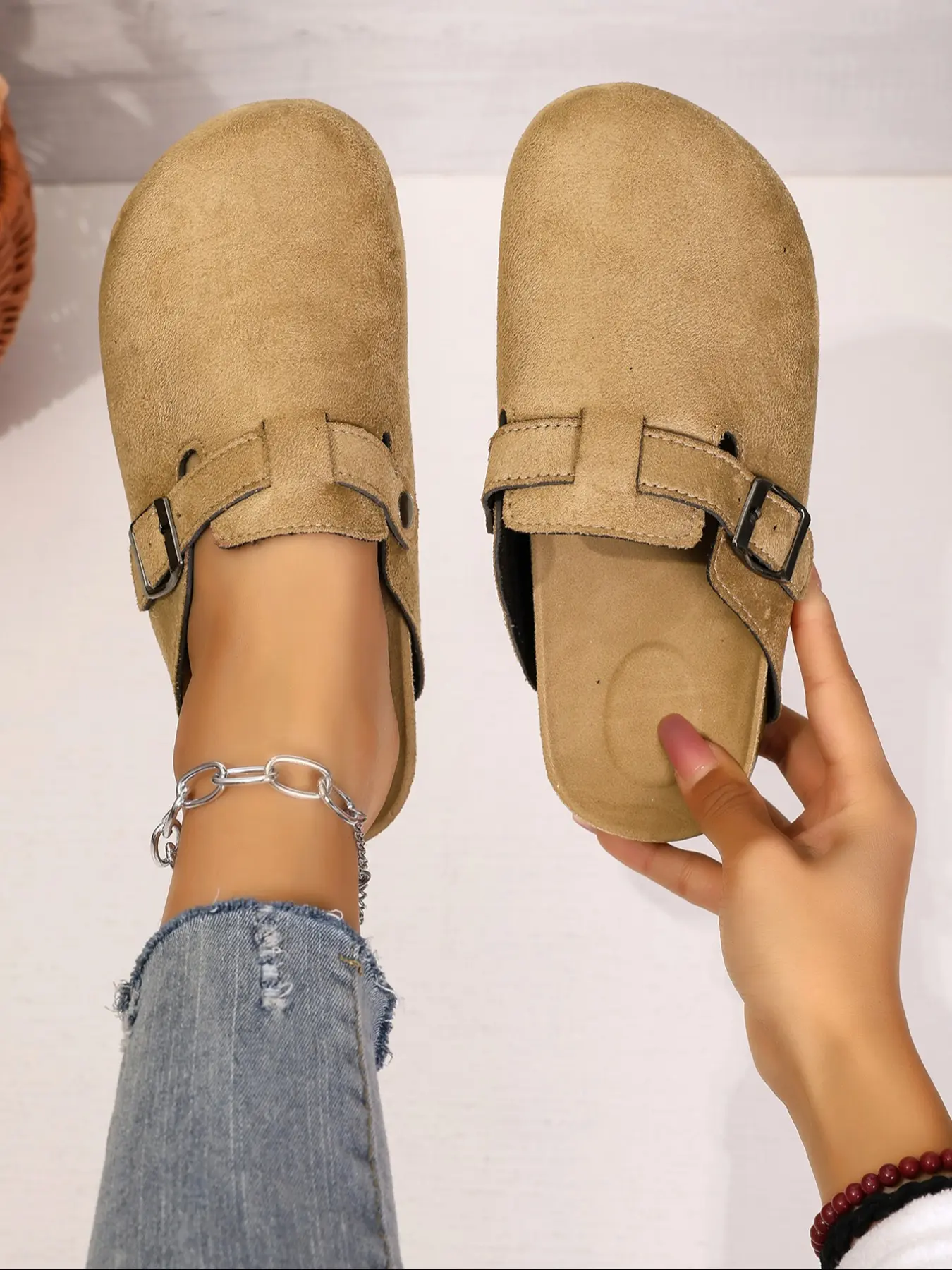 New Women's Open Toe All-Season Outdoor Slip-On Rubber Slippers, Casual Plain Color Lazy Shoes, Textile Upper, Less Than Ankle Height, Minimalist Casual Clogs