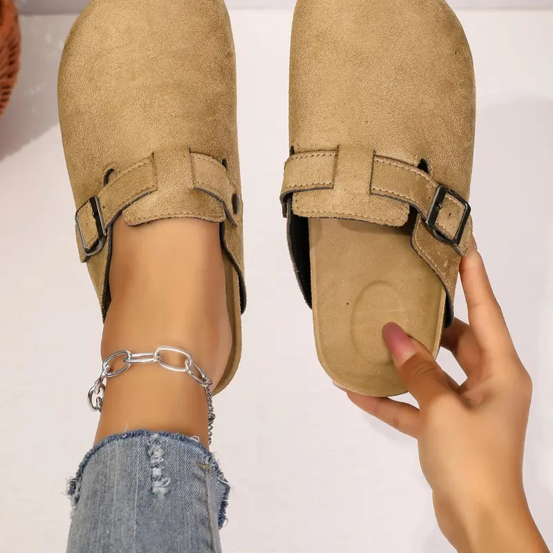 New Women's Open Toe All-Season Outdoor Slip-On Rubber Slippers, Casual Plain Color Lazy Shoes, Textile Upper, Less Than Ankle Height, Minimalist Casual Clogs