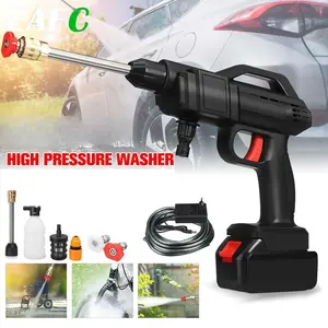 US Plug High Pressure Car Water Gun High Pressure Cleaner Lithium Battery Charging Wireless Spray Washer Cleaner Washing Machine Detailing Cleaning