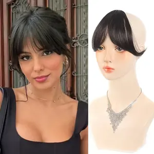 Perfect facial frame bangs: Effortless and stylish curtain bangs, instantly create a fashionable look - Curved fake bangs suitable for everyday styling and forehead coverage, suitable for all skin tones - Perfect for everyday wear, parties.