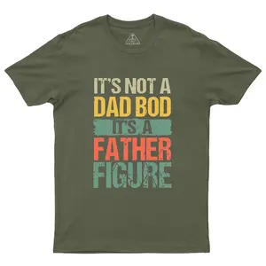 GEEKSOUTFIT Retro Vintage It's Not A Dad Bod It's A Father Figure Geek T-Shirt Cotton Menswear Short Sleeve Crew Neck Casual Summer