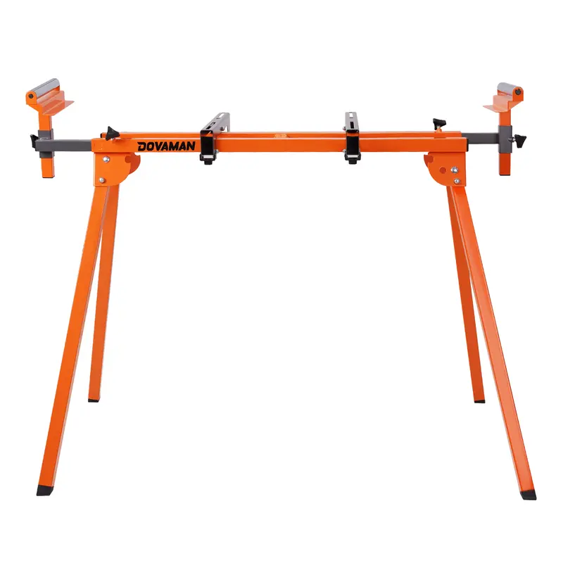 【ToolUpgrade】Dovaman Foldable Miter Saw Stand, Hardware Tool Accessory, 3-Step Quick Install & Quick Release, 330LB Capacity, 78-1/8'' Max Sliding Rail, 22LB (22lbs) Weight, Fits DMS01A, DMS03A & Most Mitre Saw Brands, Folds To 35.8in, For Cutting Needs