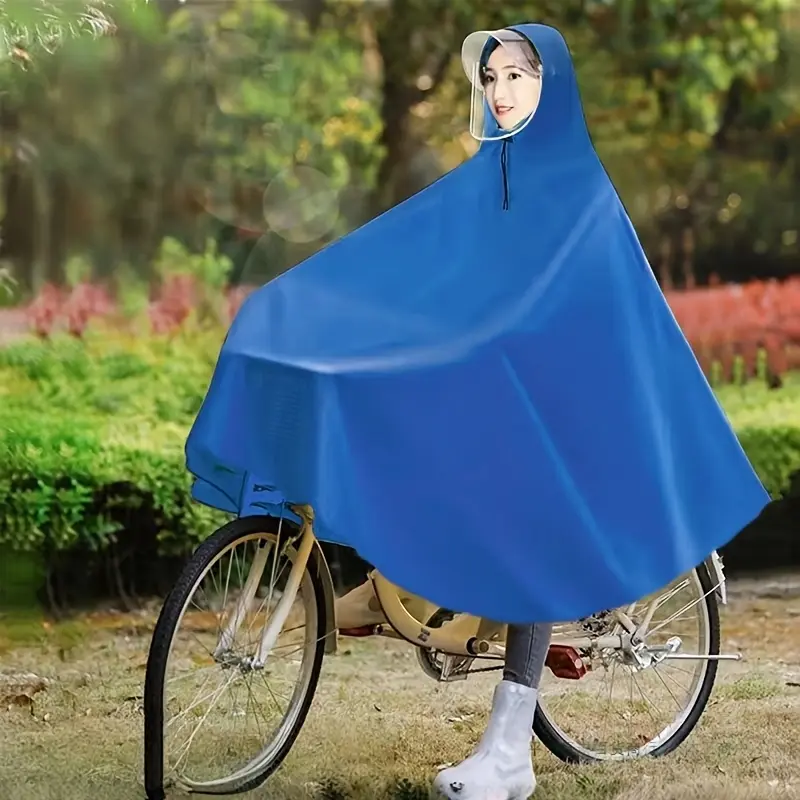 Raincoat for Bicycles, Single-Person, Unisex, Adult, Extra Large And Thick with a Big Brim, Suitable for Shared Bike Riding.