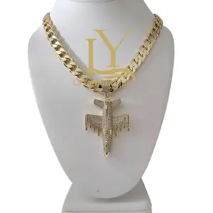LaYaiBoutique #1696 Airplane Necklace and Pendant 14k Gold Plated High Quality