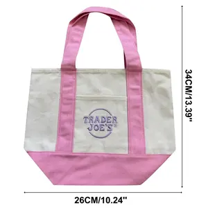 Trader Joe's Pastel Mini Canvas Tote Bags 2025 LIMITED EDITION NWT LOT OF  Embroidered Cotton gloves