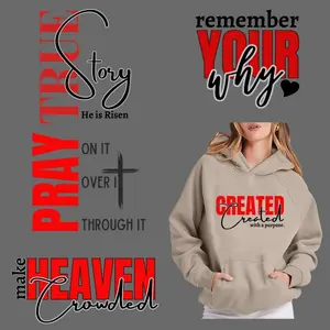 6 pieces of faith DIY transfer printing DTF transfer stickers.