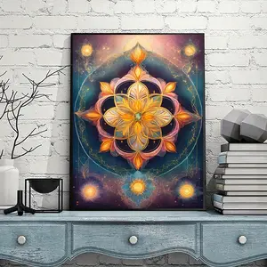 1pc DIY 5D Diamond Painting Kit Starry Flower Wheel Design Full Drill Mosaic Art Craft Picture Wall Decor Surprise Gift