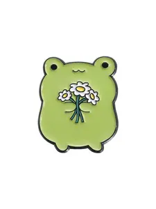 Cute Cartoon Frog Design Alloy Brooch Pin, Flower Brooch, Bouquet Daisy Pin, Cute Animal Badge, Fashion Accessories for Daily Decoration, Suitable for Backpacks, Jeans, Scarves, Hats Decoration, Jewelry