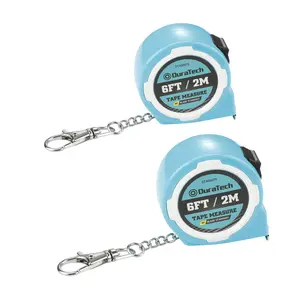 DURATECH Mini Tape Measure, 2 PCS 6FT Inch/Metric Small Tape Measure, Retractable Easy Reading Keychain Measurement Tape, Pocket Size Small Tape Measure for Engineer, Portable, ABS Protective Casing