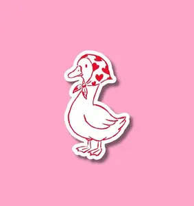 Valentine's Goose Sticker, Galentine's Day, Valentine's Gift