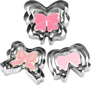 9 count Bowknot Cookie Cutters Cute Bow Shape Cookie  Molds Biscuit Cutters for Women Birthday Party  Shower DIY Craft Baking Supplies