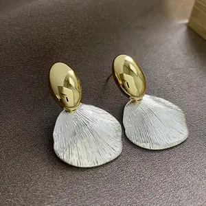 Sterling Silver Duo Color Seashell Earrings
