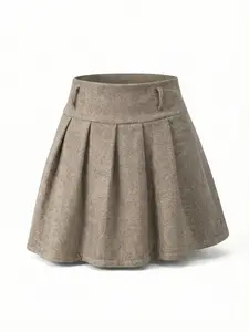 Vintage Houndstooth Pleated Mini Skirt | Preppy Aesthetic Schoolwear Bottoms Cozy Athleisure Pleated Skirt | Y2K Streetwear Neutral Tone Bottoms Soft Neutral Pleated Mini Skirt | Cozy Everyday Aesthetic Bottoms