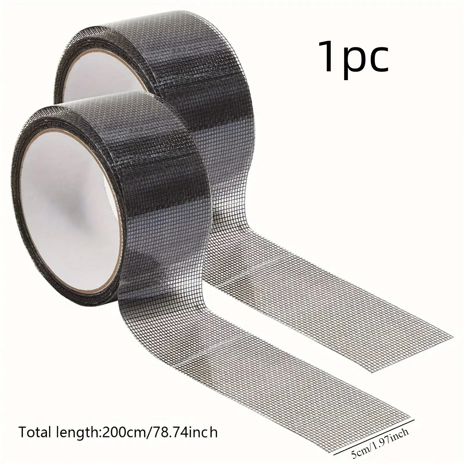 Screen Repair Tape Kit, Plastic Material, Non-Waterproof Window Mesh Tape, Easy Fix for Screen Tears, 1/2 Roll