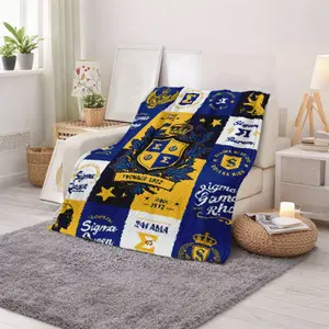 Sigma Gamma Crest Printed Fleece Blanket Collegiate Style Soft Throw for Dorm Room Bedroom and Study Area Perfect for College Students and Alumni Ideal Graduation Gift for University and Sorority Celebration Holidays and Birthday Presents