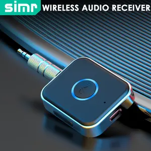 simr Wireless BT Audio Receiver Portable AUX Adapter Hands-Free For Car, Wireless Audio Receiver For Home Stereo/Speaker/Wired Headphones simr Q1