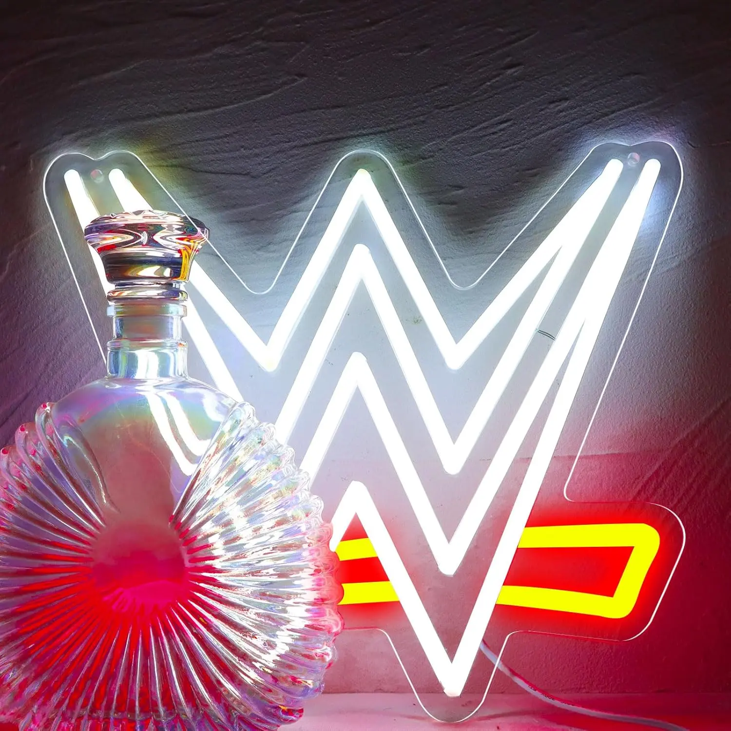 Wrestling Neon Sign, LED Wrestling Neon Sign for Wall and Room Decor, USB Neon Night Light for Game Room Bedroom Men Caves Birthday Competition Party Gifts WWE fans  Father's Day Gift Modern Home,Galentine's Party Decor