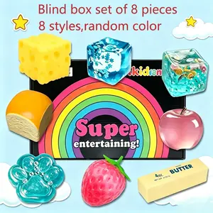 8-Piece Set Mystery Squishy Box, Blind Box Malt Sugar Stress Relief Fidget Toys, Sensory Bundle, Creative Slow-Return Squishy, Party Gift, 8 Different Styles