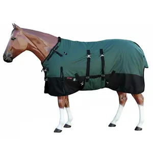 HILASON 600D Winter Waterproof Poly Horse Blanket Belly Wrap Hunter Green | Turnout Blankets for Horses