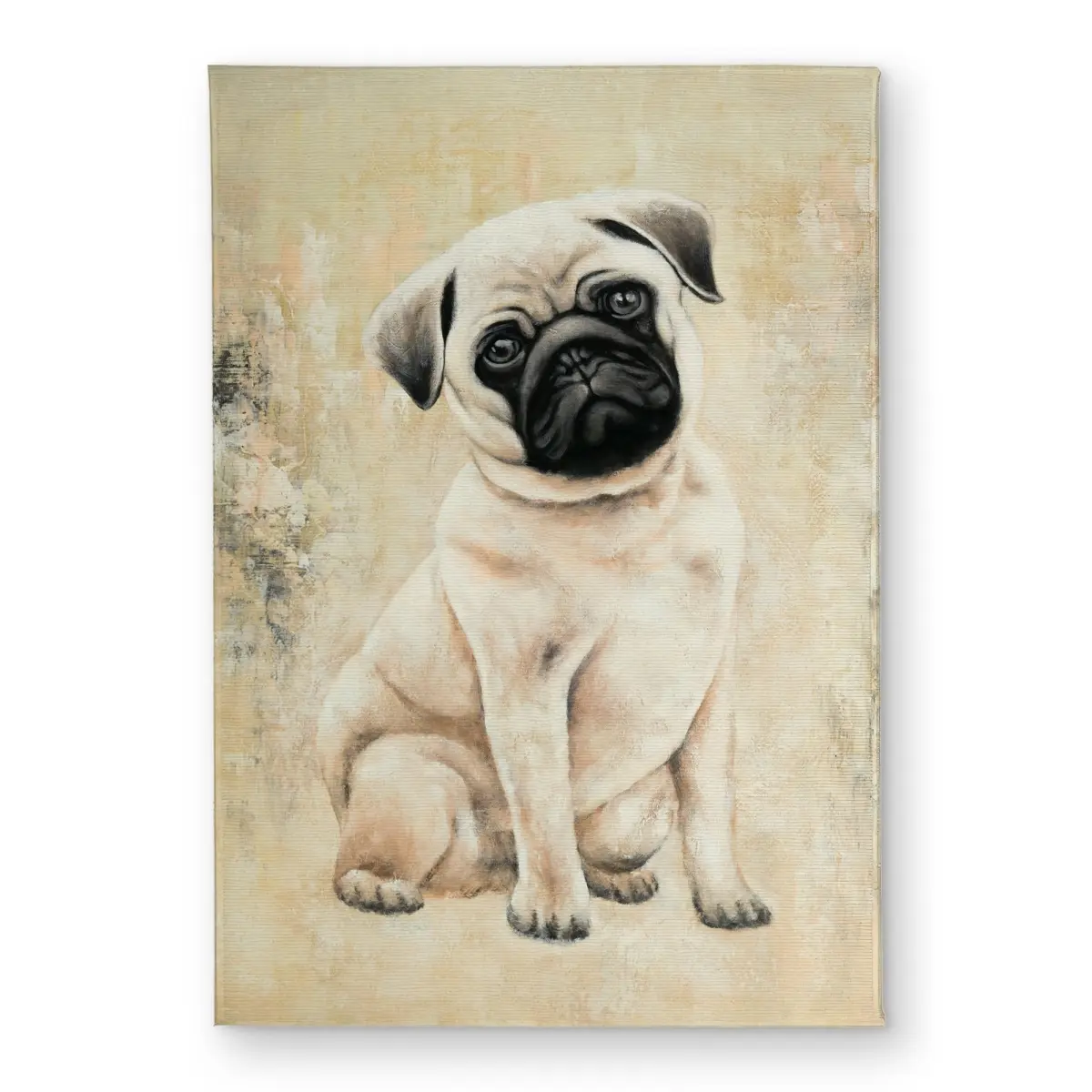 360 stand Small Pug Print Door Mat - CODM1724SPWTF4, 17x24 in., Polyester Loop, Indoor/Outdoor Beige Household Textile Rug for Entryway Home Decor, Animal Design Doormats, Decorative, Animals, Decorating My Apartment, All-Weather Doormats, Durable