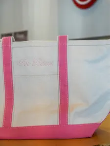BARRE Embroidered Canvas Tote Bag
