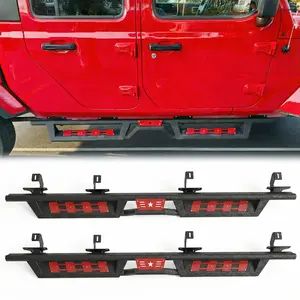 6-Inch Two-Color Running Boards for 2020-2026 Jeep Gladiator JT 4-Door, Wide Side Steps Nerf Bars, Heavy Duty Steel Step Rails