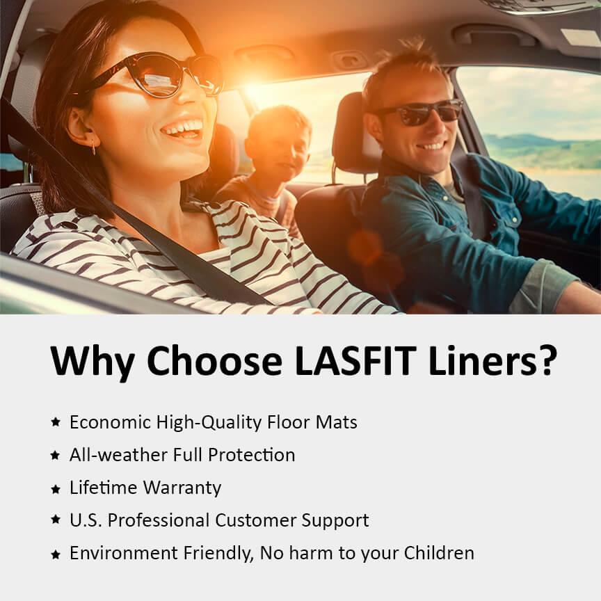 LASFIT Floor Mats Fit for Tesla Model 3 2017-2023 / Model Y 2020-2023 TPE Material 1st & 2nd