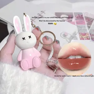 Waterproof Mirror Lip Gloss, Long-Lasting Moisturizing Shine, Cute Rabbit Shape Packaging, Suitable for All Skin Types, Perfect Gift