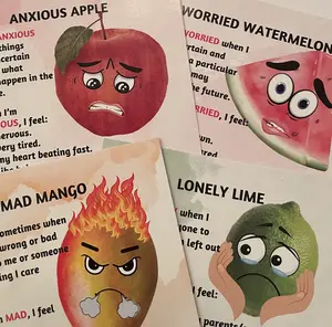 Fruitful Feelings Children's Card Deck - Includes 31 Cards with Different Emotions for Reflection and Communication